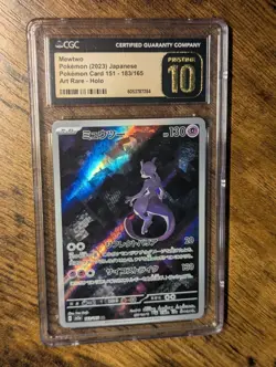 CGC 10 Pristine ✨ Mewtwo 183/165 Holo AR 151 sv2a Pokemon 🧬 Japanese 151 🌆 - Image 2