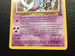 Pokemon Mewtwo Black Star Promo 12/53 WOTC Vintage 2000 - Image 5