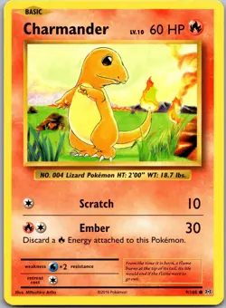 Charmander 9/108 Common Evolutions Pokemon Near Mint - Image 1