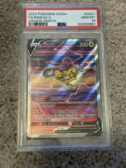 Pokemon Raikou v GG41/GG70 PSA 10 crown zenith - Image 1