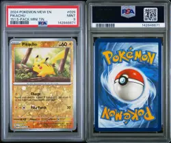 2024 POKEMON MEW EN-151 151 5-PACK MINI TIN #025 PIKACHU PSA 9 - Image 3