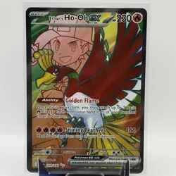 Pokemon TCG Ethan's Ho-Oh EX Ultra Rare Full Art Destined Rivals 209/182 - Image 1