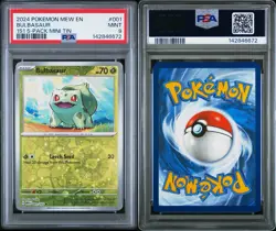 2024 POKEMON MEW EN-151 151 5-PACK MINI TIN #001 BULBASAUR PSA 9 - Image 3
