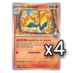 4x Ethan's Quilava 033/182 Destined Rivals Pokemon Playset x4 - Image 1