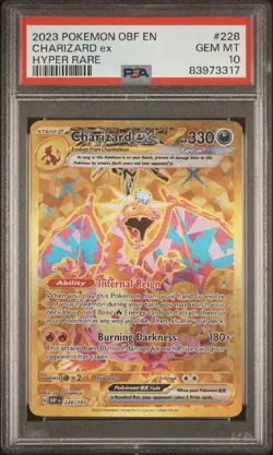 Pokemon Charizard ex 228/197 SV03 Obsidian Flames Hyper Rare Holo PSA 10 English - Image 1