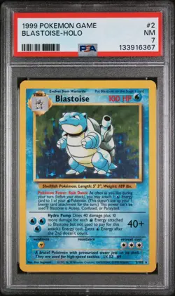 1999 POKEMON BASE SET #2 BLASTOISE HOLO PSA 7 - Image 1