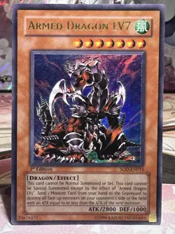 Armed Dragon Lv7 Ultra Rare 1st Edition SOD-EN015 - Very Lightly Played - Yugioh - Image 2