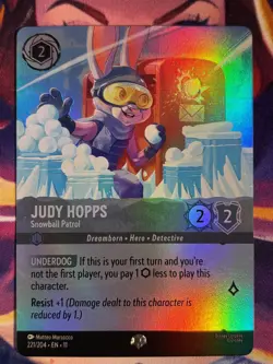 Judy Hopps Snowball Patrol 221/204 EPIC Disney Lorcana Winterspell Card - Image 1