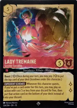 124/204 LADY TREMAINE SINISTER SOCIALITE EN10 SUPER RARE DISNEY LORCANA CARD - Image 1