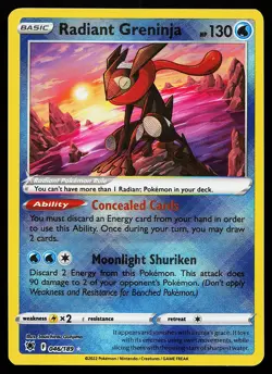 Radiant Greninja 046/189 Holo Astral Radiance Pokemon Card - Image 1