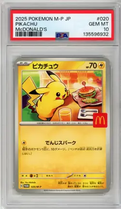 PSA 10 Pikachu 020 / M‑P McDonalds 2025 Promo Japanese Pokemon Card GEM MINT - Image 1