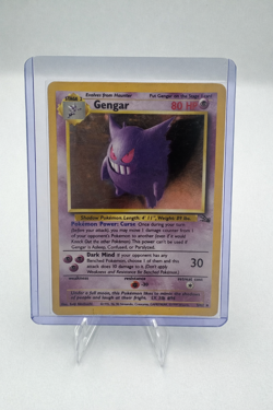 Gengar 5/62 Fossil Holo Rare Vintage Pokemon Card HP Heavy Played - Image 1