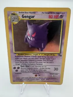 Gengar 5/62 Fossil Holo Rare Vintage Pokemon Card HP Heavy Played - Image 3