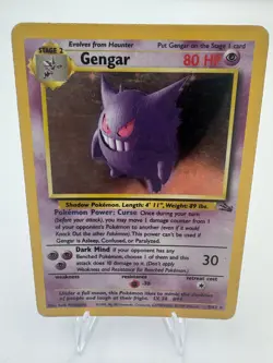 Gengar 5/62 Fossil Holo Rare Vintage Pokemon Card HP Heavy Played - Image 4