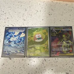 Pokemon TCG SVI POR Foil EX Card Lot Ogerpon Rowlet Mega Zygarde 3 Cards - Image 1