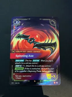 Spinning Axe 186/221 Holo Foil Riftbound Spiritforged TCG Epic Card English NM/M - Image 1