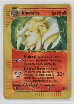 Ninetales Reverse Foil Pokemon e-Card Series Expedition #21 2002 - Image 1