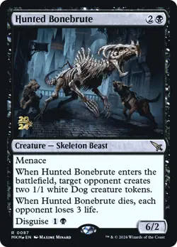 MTG Hunted Bonebrute [Murders at Karlov Manor Prerelease Promos] Foil Near Mint - Image 1