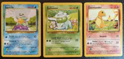 G2U 1999 Pokemon Cards Charmander Squirtle Bulbasaur Base Set GEM MINT PSA 10 - Image 1