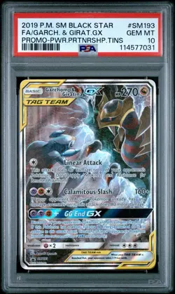 2019 Pokemon Black Star Promo - Garchomp Giratina GX Tag Team - SM193 - PSA 10 - Image 1