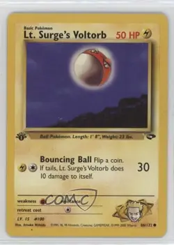 Lt Surge's Voltorb 1st Ed. Pokemon Gym Challenge #86 2000 - Image 1