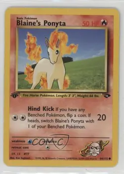 Blaine's Ponyta 1st Ed. Pokemon Gym Challenge #64 2000 - Image 1