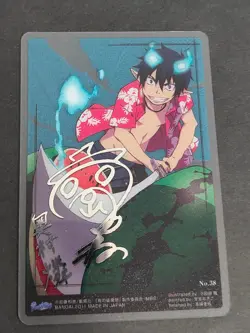 Blue Exorcist Okumura Rin Acrylic Card 38 silver Foil Stamp Autographed eb111 - Image 2