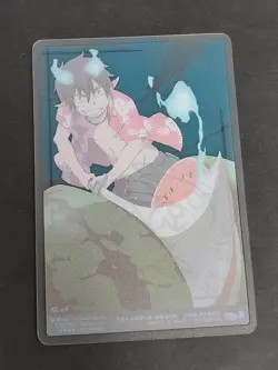 Blue Exorcist Okumura Rin Acrylic Card 38 silver Foil Stamp Autographed eb111 - Image 3