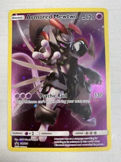 Armored Mewtwo SM228 Full Art Holo Collector's Chest Promo 2019 Pokemon Card NM - Image 1