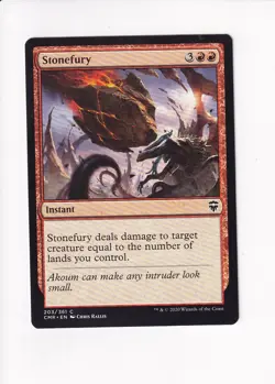 2020 MAGIC THE GATHERING MTG COMMANDER LEGENDS STONEFURY (#1) (X) - Image 1