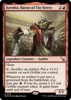 MTG Krenko, Baron of Tin Street [Murders at Karlov Manor] Foil Near Mint Magic - Image 1