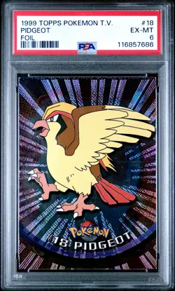 1999 TOPPS POKEMON TV FOIL #18 PIDGEOT PSA 6 - Image 1