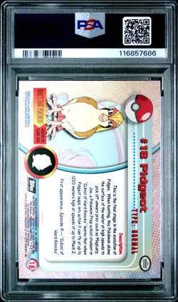 1999 TOPPS POKEMON TV FOIL #18 PIDGEOT PSA 6 - Image 2