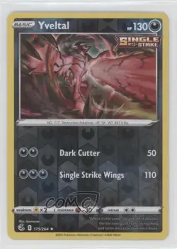 Yveltal Reverse Foil Pokemon Sword & Shield Fusion Strike #175 - Image 1