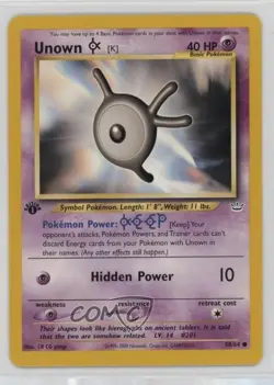 Unown (K) 1st Ed. Pokemon Neo Revelation #58 2001 - Image 1