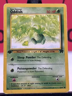 Oddish 63/82 Team Rocket WOTC 1st Edition Pokemon TCG Regular Common 1999 LP - Image 3