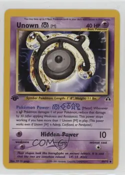Unown (M) 1st Ed. Pokemon Neo Discovery #49 2001 - Image 1