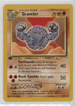 Graveler 1st Ed. Pokemon Neo Revelation #30 2001 - Image 1