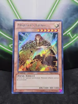 Yugioh Majesty's Fiend PRIO-EN034 Secret Rare 1st Edition NM - Image 1