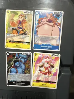 4-one Piece Card Game Cards Atlas- Monkey D Luffy- York- Boa Marigold - Image 1