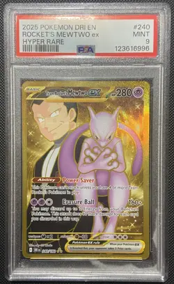 Destined Rivals Gold Team Rockets Mewtwo EX Hyper Rare Card - Image 1