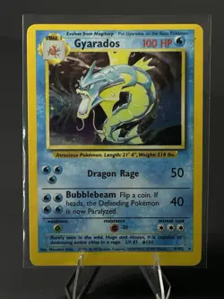 GYARADOS POKEMON CARD 1995 HOLO RARE 6/102 Error Fat Bottom Misprint Wizard WOTC - Image 5