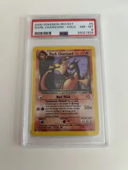 Pokemon Card Dark Charizard Team Rocket 4/82 2000 Holo PSA 8 - Image 1