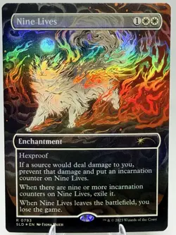 Nine Lives FOIL BORDERLESS 2023 SECRET LAIR DROP MTG NM 0793 - Image 1
