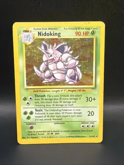 Nidoking 11/102 Holo Rare, Base Set Edition Pokemon Card 1999 WOTC - Image 1