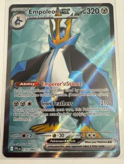 Empoleon ex 114/94 Ultra Rare Full Art 2025 Pokemon Card Phantasmal Flames NM - Image 1