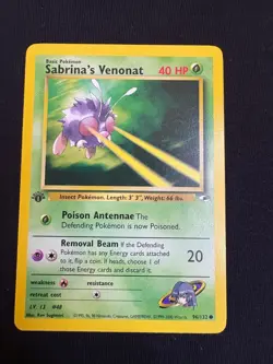 Sabrina's Venonat 1st Edition 96/132 - Gym Heroes Pokemon - NM - Image 1