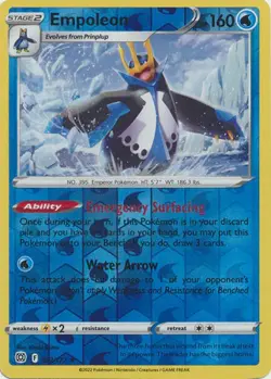 Empoleon 37/172 Reverse Holo | Brilliant Stars | Pokemon Card - Image 1