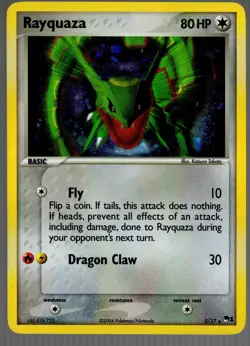 Pokemon TCG Rayquaza Holo Rare Card 3/17-LP - Image 1