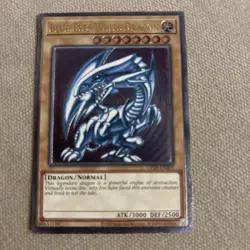 YuGiOh! Blue-Eyes White Dragon OP28-EN001 Ultimate Rare Video Euro Low GEM - Image 2